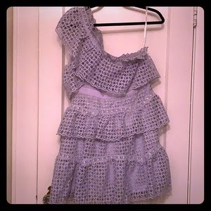 Self-Portrait One Shoulder Organza Ruffle Mini